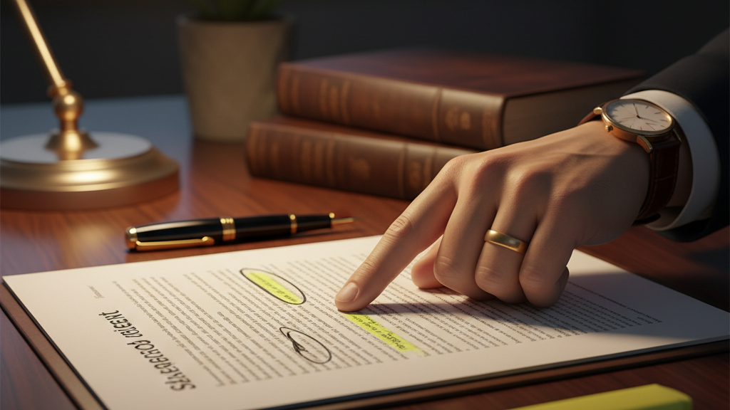 Avocat relisant clauses pacte associes