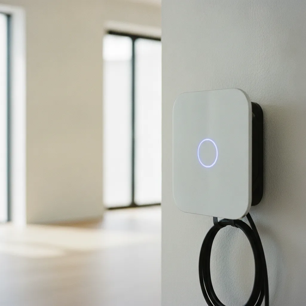 Borne murale de recharge pour véhicule électrique avec indicateur de charge